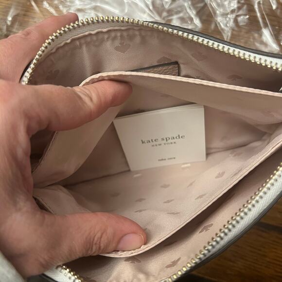 NWT KATE SPADE Leila Colorblock Triple Gusset Crossbody Pebbled Leather NWT $279 - Picture 12 of 14